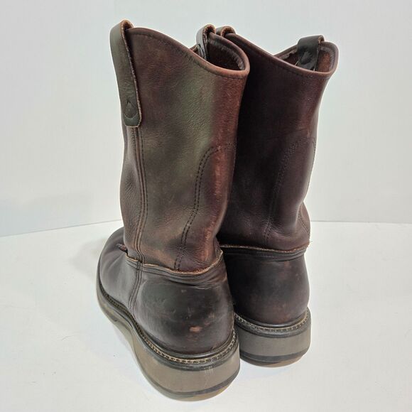 Mens Thorogood Dark Brown Leather Pull On Work Boots Sz 8.5 D 814-4222 USA Biker - Picture 4 of 9